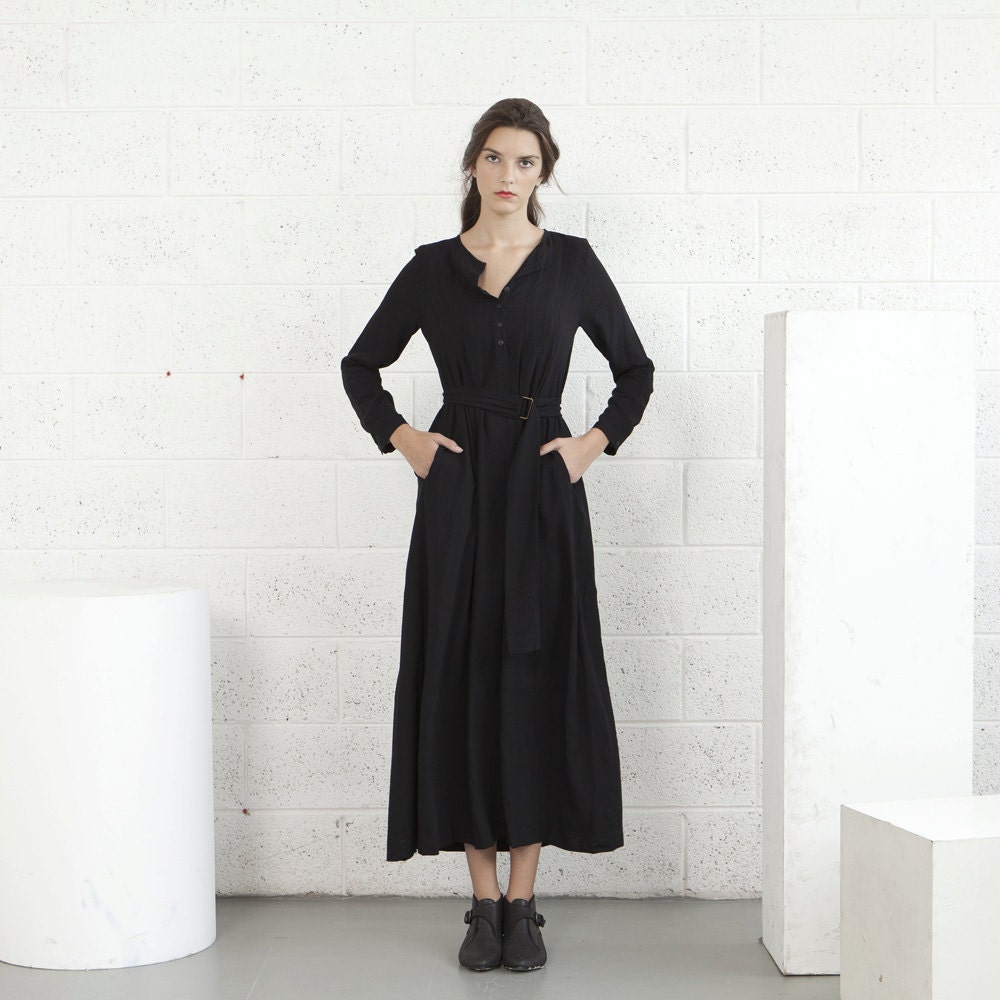 SALE --40% OFF-- Winter Maxi dress - Black