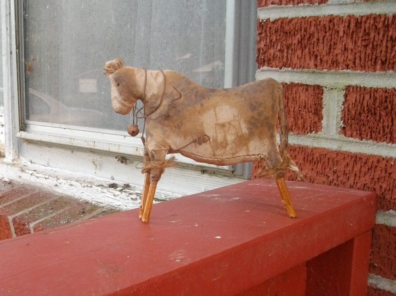 Primitive Cow Doll - Shelf Sitter or Tuck - For your Hutch, Cupboard or Mantel