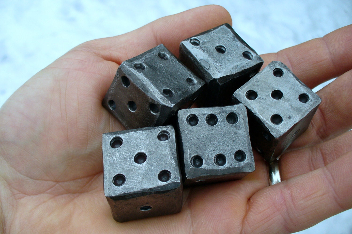 1" BLACKSMITH FORGED DIE by Naz , Gifts for Him , Gifts for Men