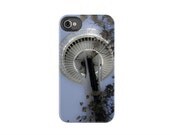iPhone 4 Case Urban City Space Needle Seattle White Blue Fall Autumn Nature Natural iPhone 4/4s Hard Case Gift Idea Him Her