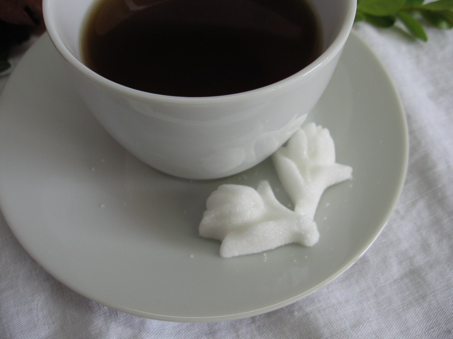 Sweet White Tulip Shaped Sugar Cubes for Little Tea Parties, Garden Party, Showers, Easter Entertaining, Embellishments 3 Dozen