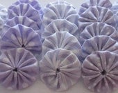 fabric yoyos 20 lavender five different fabrics 2 inch round ready to ship