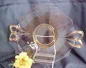 Vintage Fostoria Fairfax Amber Glass Handled Cake Plate 1927 - 1941