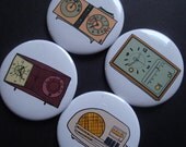 Retro Radio 4 Pack - 2 1/4 Inch Buttons