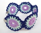 Evening Fireworks Medallion Crochet Bracelet