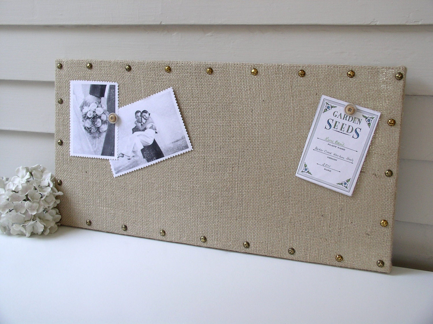 burlap memo board