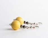 Yellow Autumn Earrings Beaded Rustic Fall Fashion Jewelry - DevikaBox