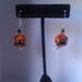Spider Earrings // Orange and Black Round Spider Earrings // Halloween Earrings