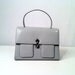 Vintage 1950s Dove Grey Faux Reptile Purse - Handbag - CORET - Single Handle