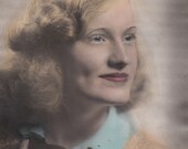 Big Vintage Tinted Photograph of  woman