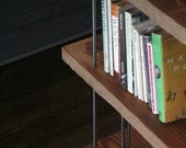 modern industrial bookcase from reclaimed old growth wood and recycled content steel - bookshelf - shelving