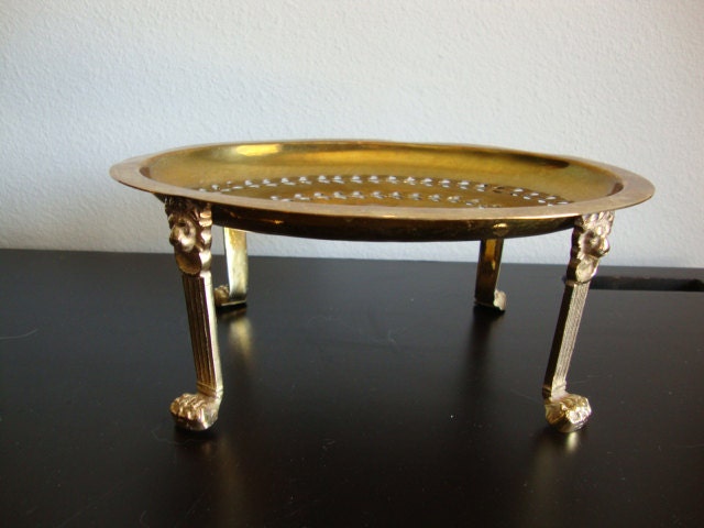 Vintage Brass footed Tray
