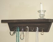 Jewelry Holder Wall jewelry Organizer Vintage Rustic Brown Necklace Key Holder Medals Holder