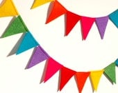 Festive Rainbow Felt Flag Bunting Banner Garland 6 ft - Perfect Birthday and Party Decoration - BrooklynOwl