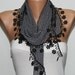 Polka dot Scarf - Cowl with Lace Edge