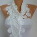 ON SALE - Creamy White Scarf Cotton Scarf , Cotton Shawl Cowl Scarf lace scarf - white - fatwoman - Bridesmaids Gifts