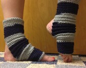 Yoga Socks in Acrylic Team Colors Blue and Silver -- for Yoga, Dance, Pilates