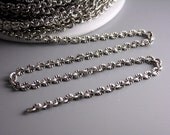 CHAIN-AS-2MMx2.6MM - 10-Foot Antique Silver Plated Textured Chain, 2mm x 2.6mm