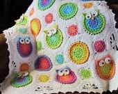 CROCHET PATTERN - Owl Obsession - a CoLorFuL owl blanket - Instant PDF Download