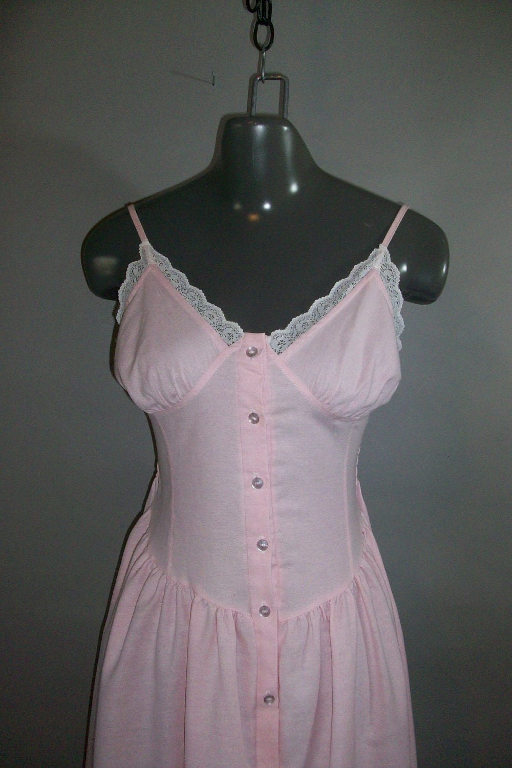 1980s VICTORIAS SECRET // Drop Waist // Spaghetti Straps // Nightgown...med
