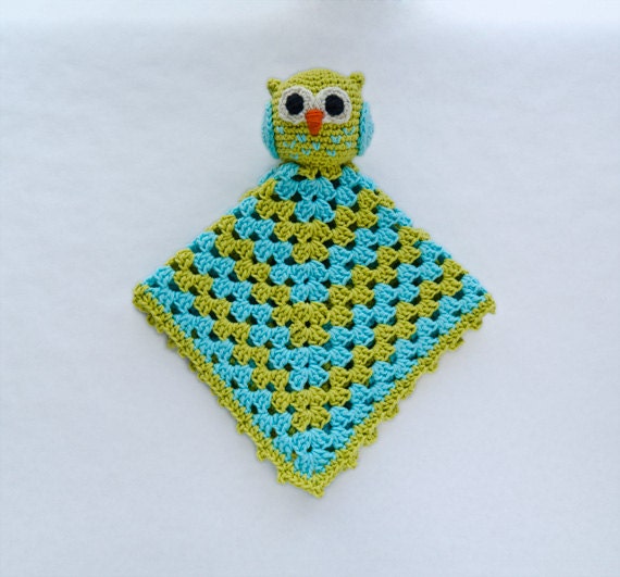 Instant Download - PDF Crochet Pattern - Owl Security Blanket - Text instructions and SYMBOL CHART instructions