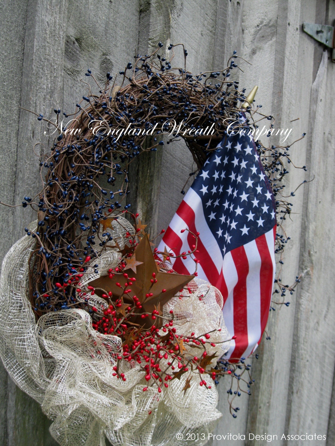 Patriotic Wreath, American Flag Wreath, Americana, 4th of July