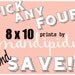 PICK ANY 4 8x10 Mandipidy prints - SAVE