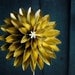 Paper Dahlia Flower, Golden Wedding Anniversary Gift , Gold Dahlias,Paper Flower on a stem, Origami Flower Ornament