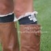 Good Night Gray, Over the knee boot socks with lace knit trim and buttons