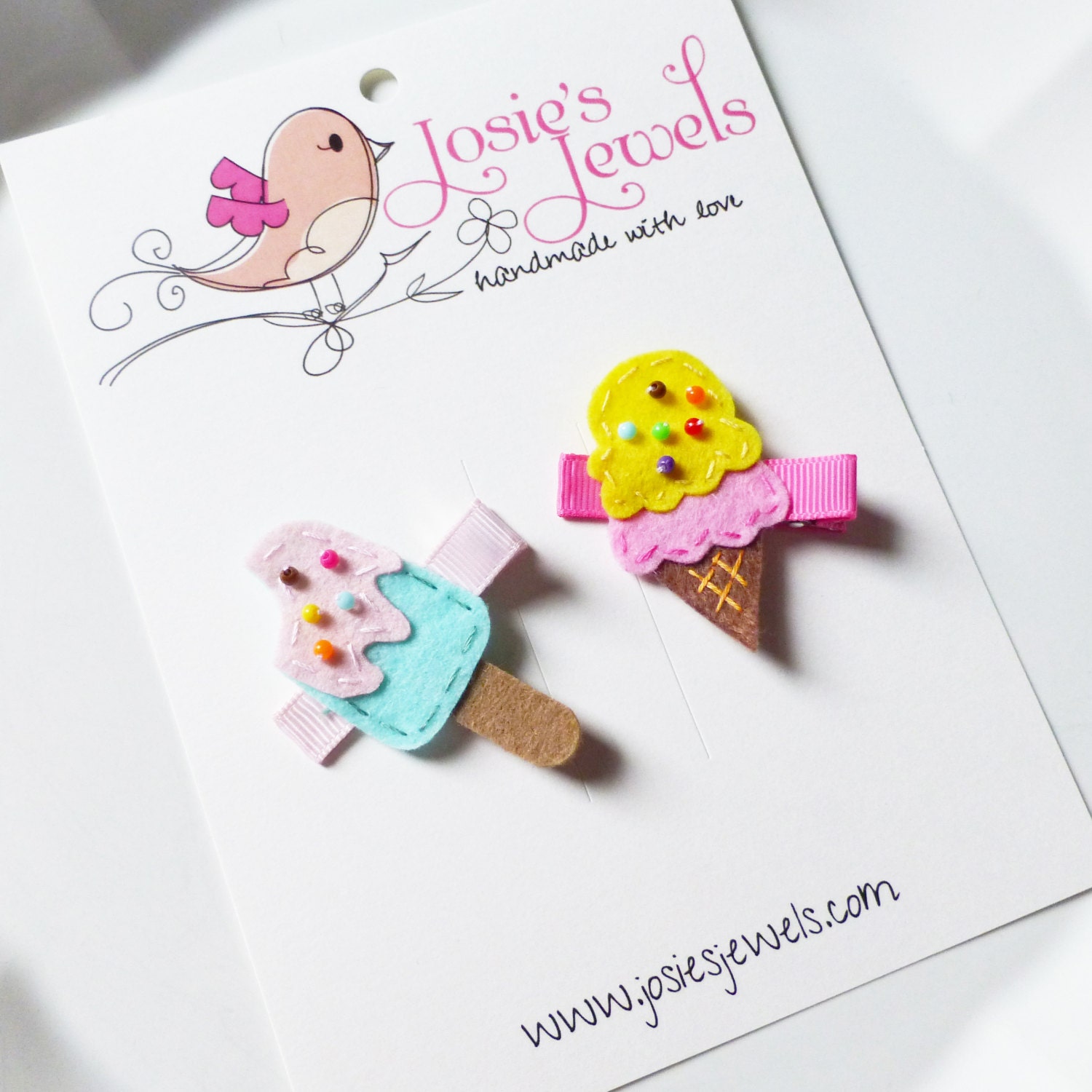 SUMMER TREATS Popsicle & Ice Cream Cone Girls Clippie Set