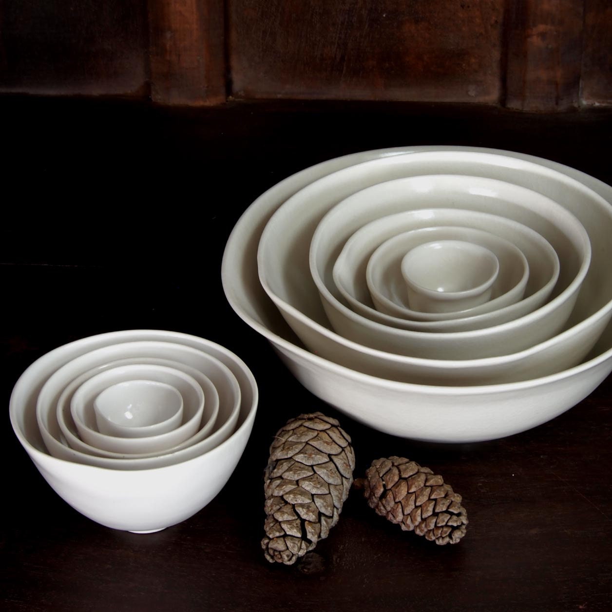 Petite White Nesting Bowls
