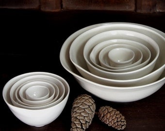 Petite White Nesting Bowls