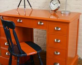 Painted Furniture Mid Century Dresser Painted Desk Table- CUSTOM ORDER