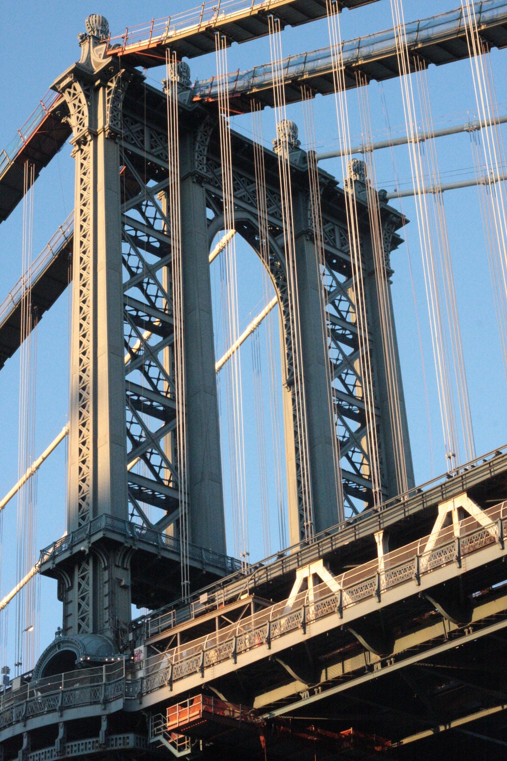 Wall Decor: Manhattan Bridge, NYC - 8x10 Print Matted to 11x14 with Black Mat