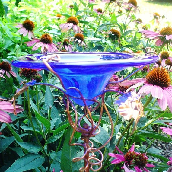 Bridal Shower Gift Cobalt Blue BUTTERFLY by GloriasGlassGarden