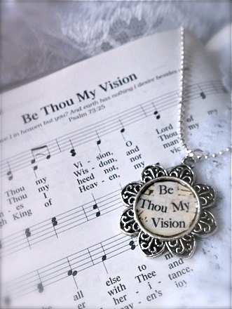Vintage Style Jewelry - Hymn Series - "Be Thou My Vision" Beaded Necklace/Pendant