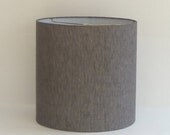 Mid Century Modern Gray Linen Drum Lampshade