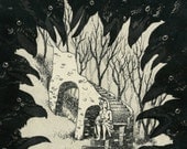 Absit Omen - fine art etching - H.L. Birdsong
