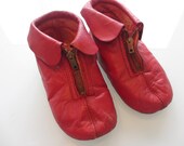 Vintage Red Leather Baby Shoes