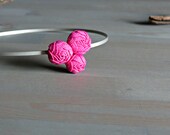 Hot Pink Rosette Headband  for Women by ponyupdesigns