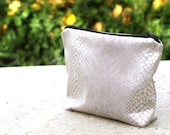 Bridesmaid gift , Wedding Pouch, Accessory Pouch, Makeup pouch, Toiletry bag, Utility Bag, Silver Travel Bag