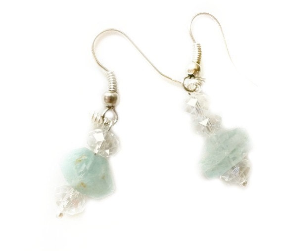 Sapphire Earrings, Rough-Cut, Irregular, Natural and Organic
