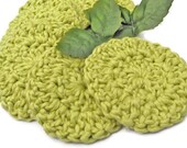 Organic Cotton Face Scrubbies, Green Reusable Facial Pads, Mini Cloths Gift Set