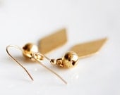 Tiny Bell Diamond Shape Earrings Geometry Rhombus Charm Jingle Bell Dangle Earrings Christmas Jewelry - E221