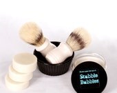 Natural Stubble Bubbles Shaving Soap in a Selection of Fragrances and 4 Different Formulas  - 4 Ounce Tub with Lid Great for Travel