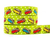 Jacquard Ribbon GROOVY & Polka green 2m
