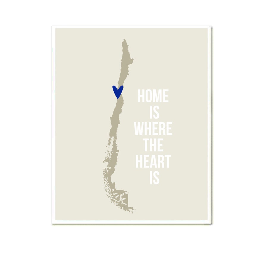 Chile Home is Art Print 8 x 10 inch Travel Map SALE buy 2 get 3