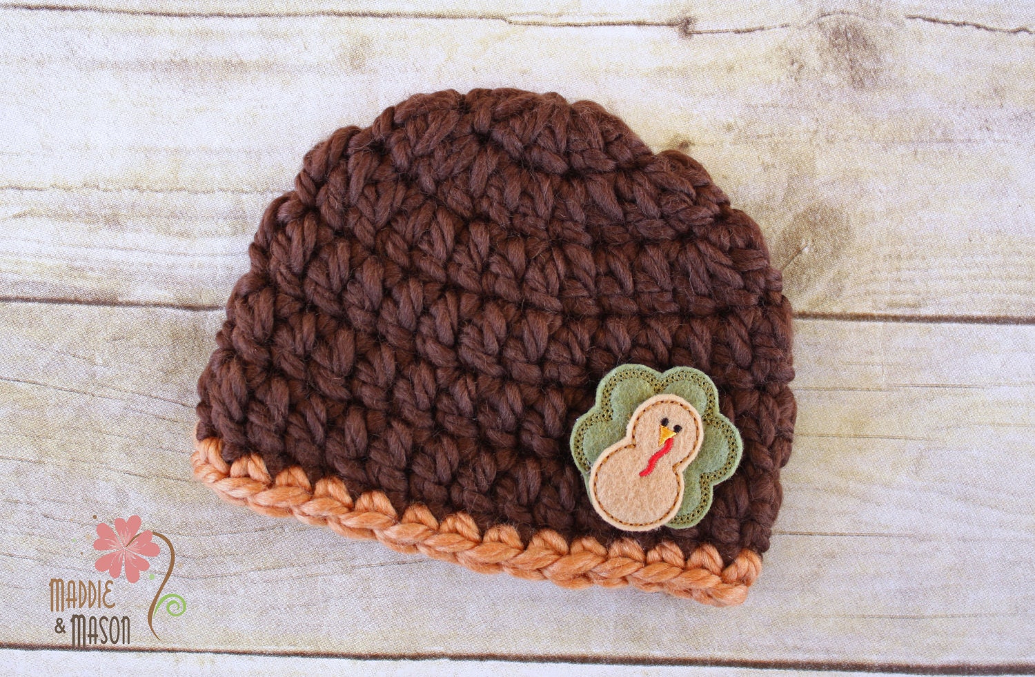 READY TO SHIP - Thick and Chunky Little Turkey Beanie - Newborn
