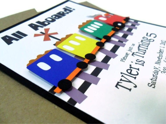 Train Invitation - Set of 1 5x7 Il_570xn