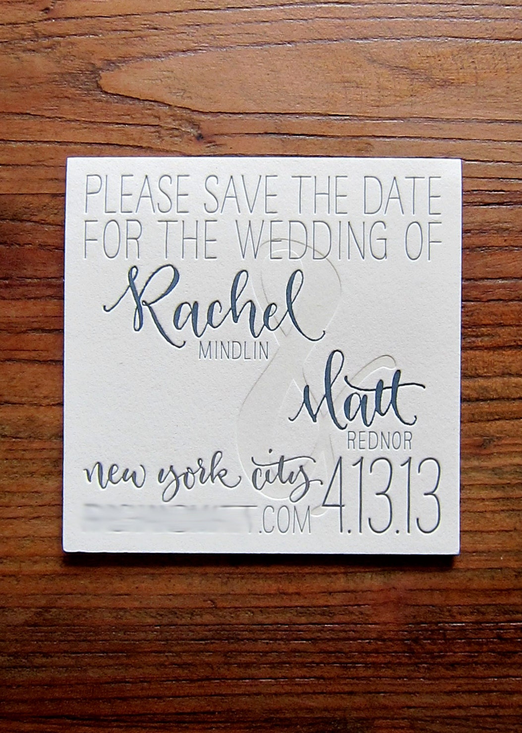 Custom Calligraphy Save the Date - Letterpress or Digital Design for Print - Partial Calligraphy